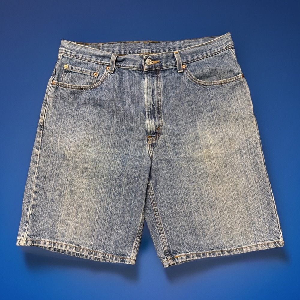 Levis 550 Shorts Mens 36 Blue Denim Red Tab Jorts Skater Grunge Baggy